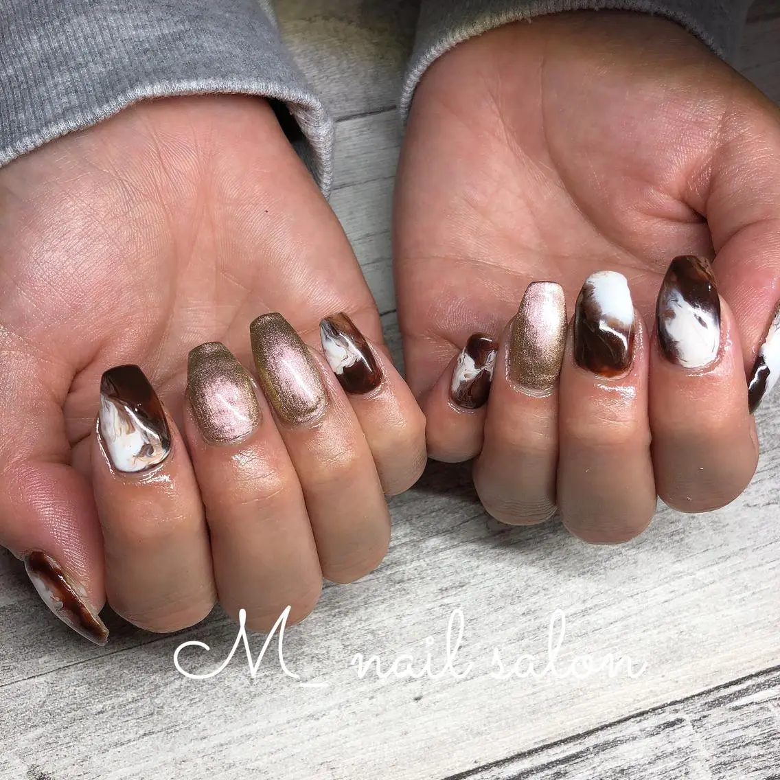 ネイル ブラウン M_ nail salonのネイルデザイン