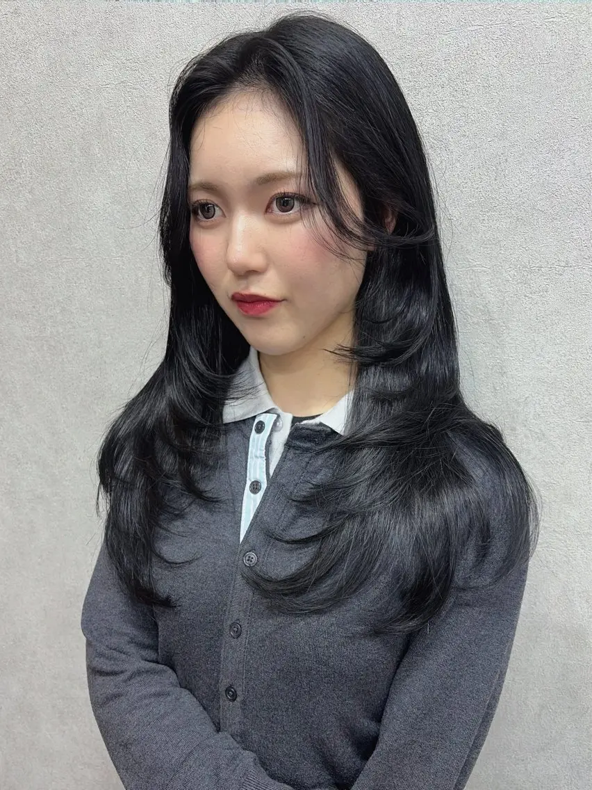 ロング カット ヘアカラー maya🇰🇷韓国 レイヤー/顔まわりのヘアスタイル
