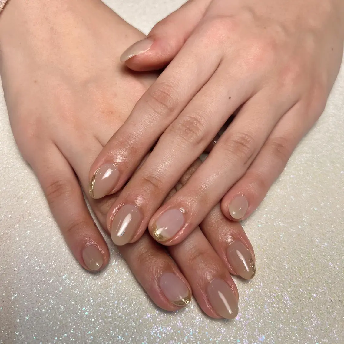 ネイル フラッシュネイル フレンチネイル ガラスフレンチ グラデーション 氷ネイル・うるうるネイル You&Me Yukiのネイルデザイン