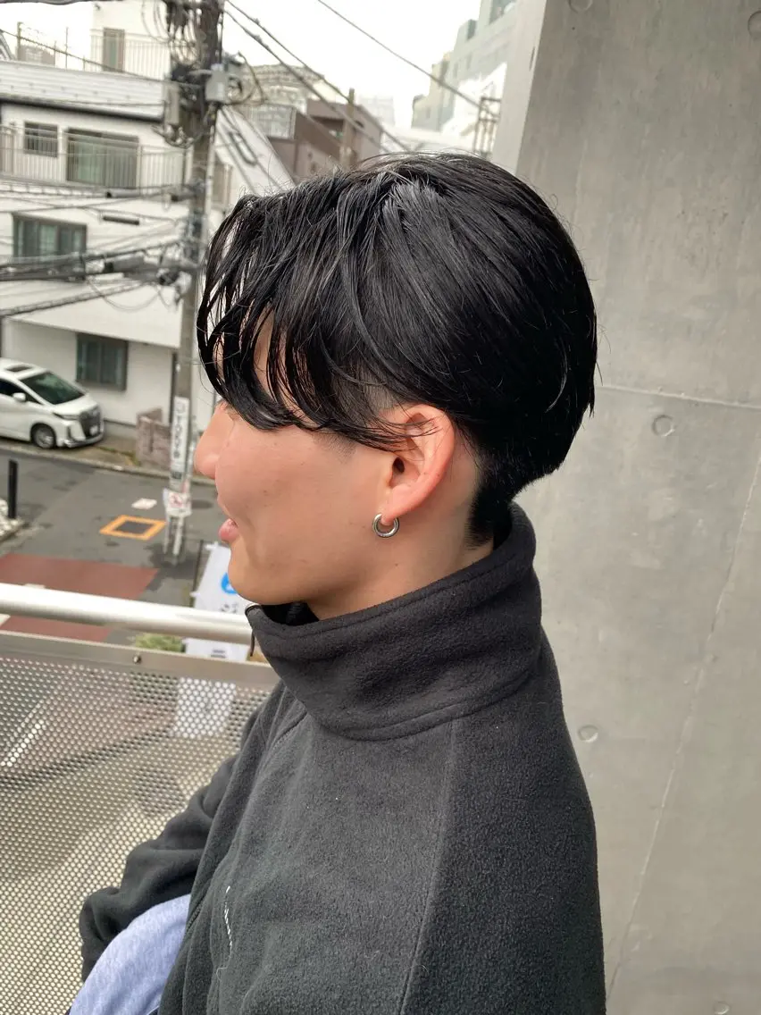 ショート カット 山影✨バレイヤージュ ハイライト✨メンズ◎のヘアスタイル