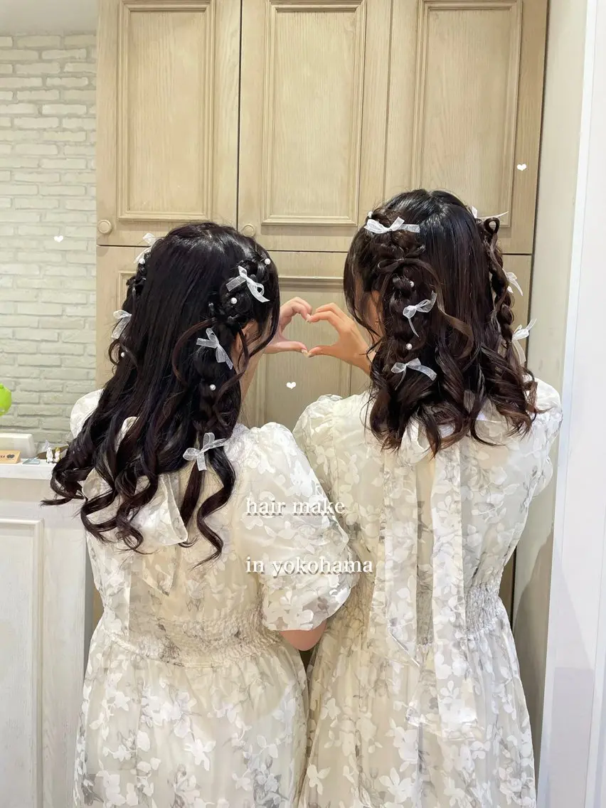 セミロング ヘアアレンジ シールエクステ横浜 🐏☁️miminaのヘアスタイル