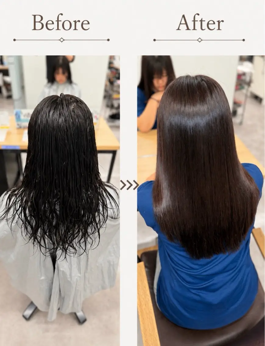 ロング 縮毛矯正 縮毛矯正 京谷 日向のヘアスタイル