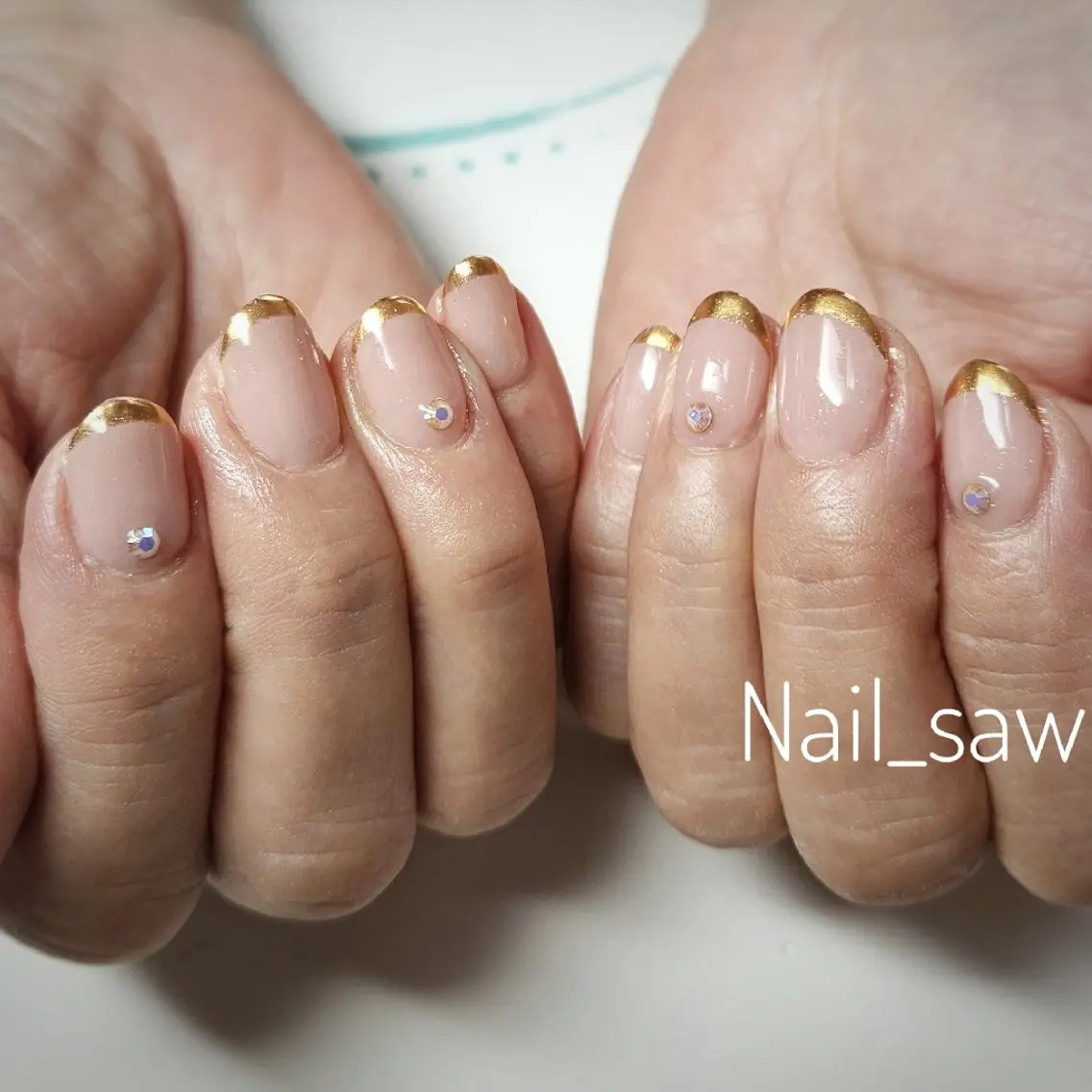 ネイル フレンチネイル ミラーネイル ハンドネイル Y. Saoriのネイルデザイン