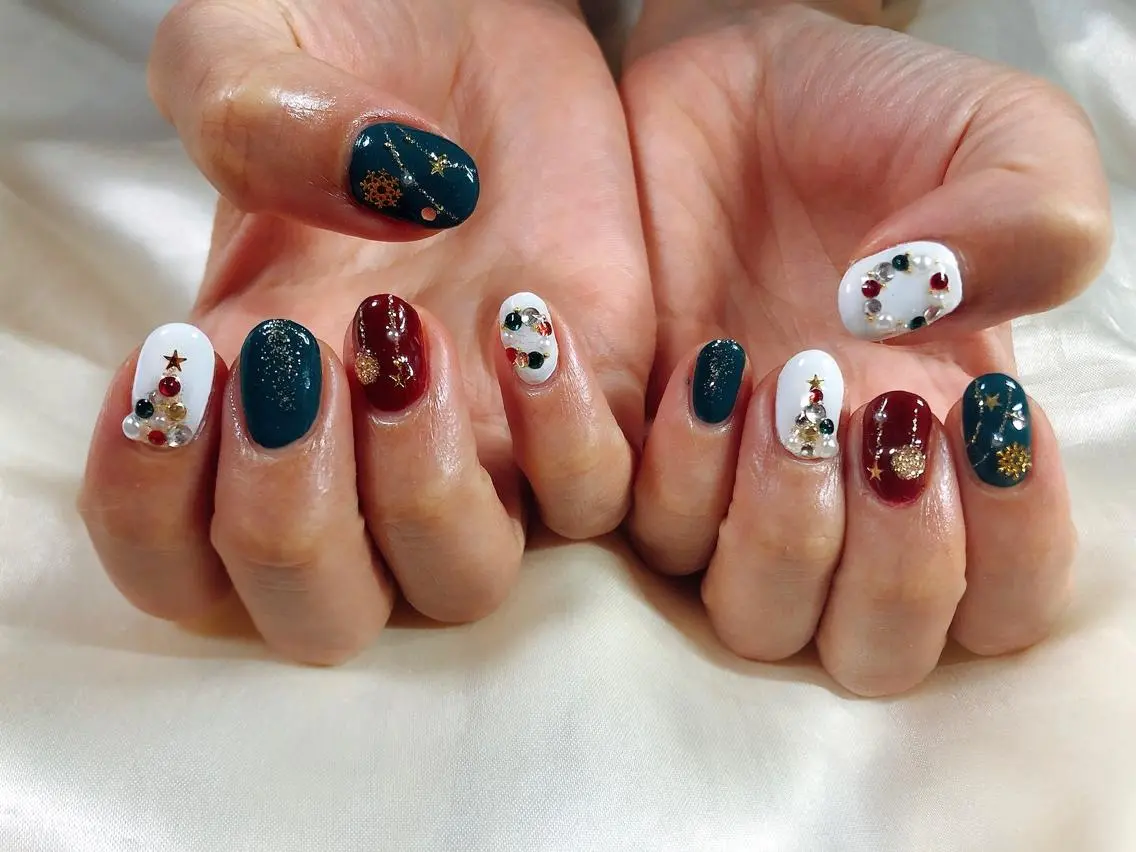 ネイル 冬ネイル クリスマス kiki nail &brow二子玉川のネイルデザイン