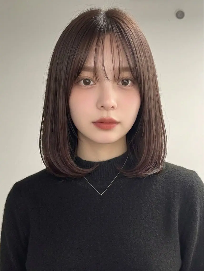 ミディアム カラー ボブ カット ヘアカラー ヘッドスパ 【名古屋】ボブ/透明 感カラー/ちぇりーのヘアスタイル