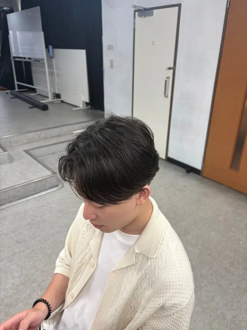 ショート カラー パーマ ヘアアレンジ メンズ キッズ アップバング センターパート メンズハイライト マッシュ メンズパーマ 🔥メンズ特化🔥/ 福田朝輝のヘアスタイル