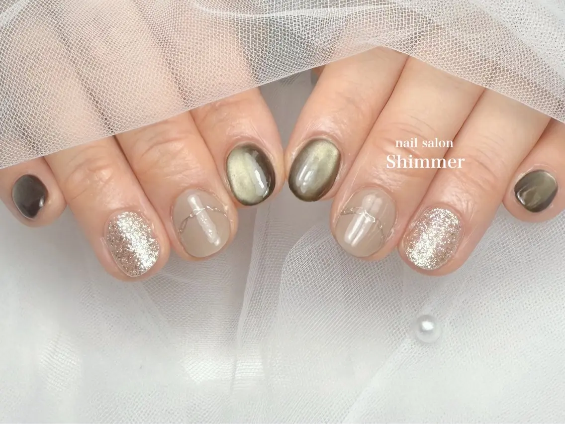 ネイル ハンドネイル Shimmer Risaのネイルデザイン