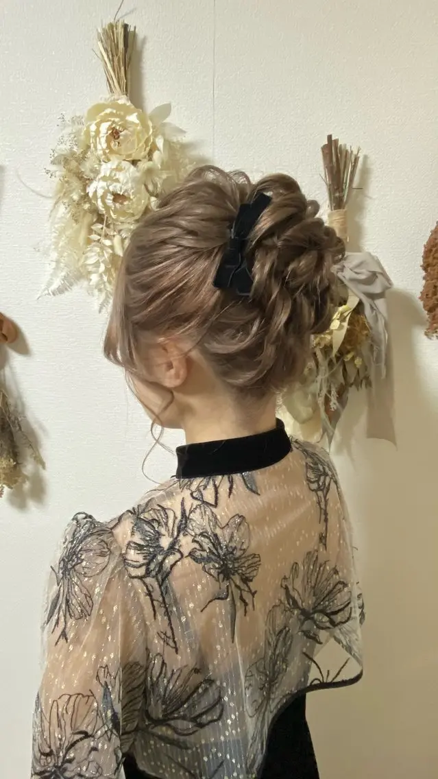 ヘアアレンジ 結婚式・ブライダル ヘアアンドメイクムタ 新居のヘアスタイル