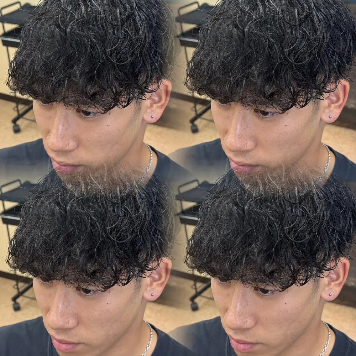 ミディアム メンズ 波巻きパーマ カット パーマ 焼津メンズパーマ特化 大石雄生のヘアスタイル