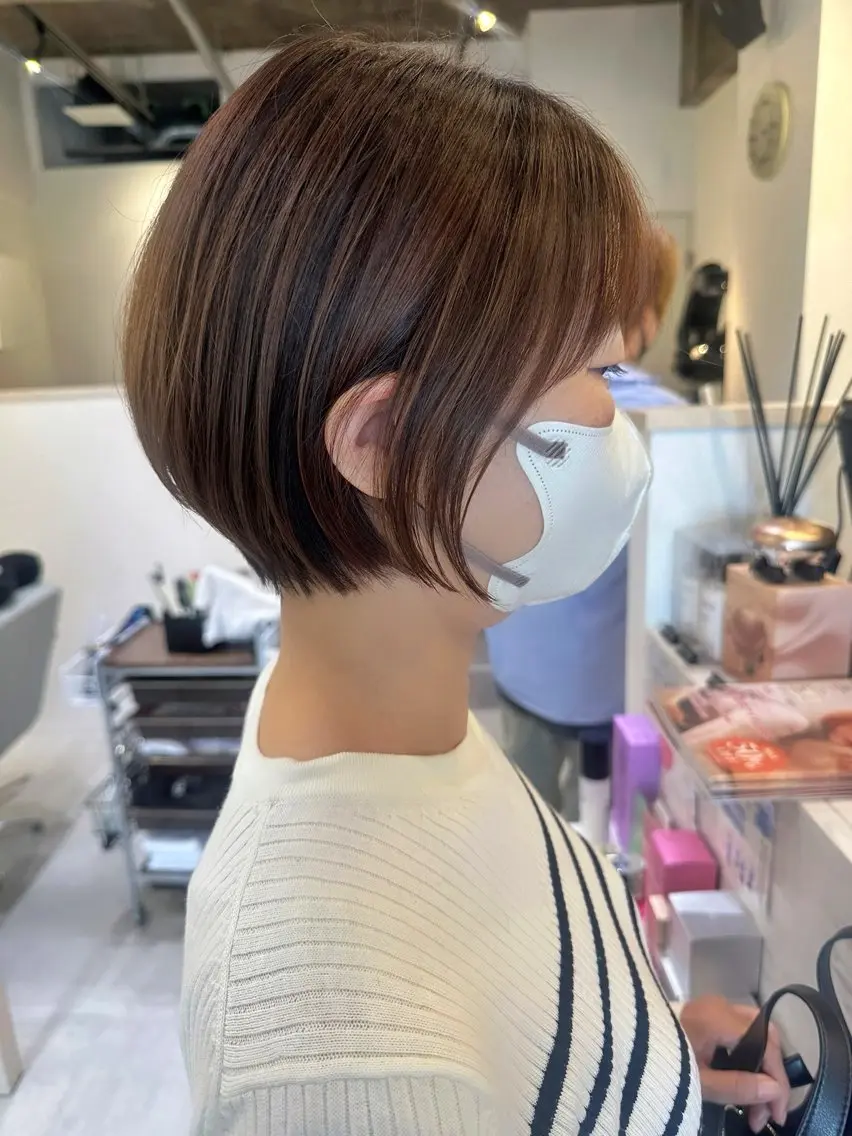 ショート ショートボブ 丸みショート ボブ ショートヘア カット ヘアカラー charme シャルムのヘアスタイル