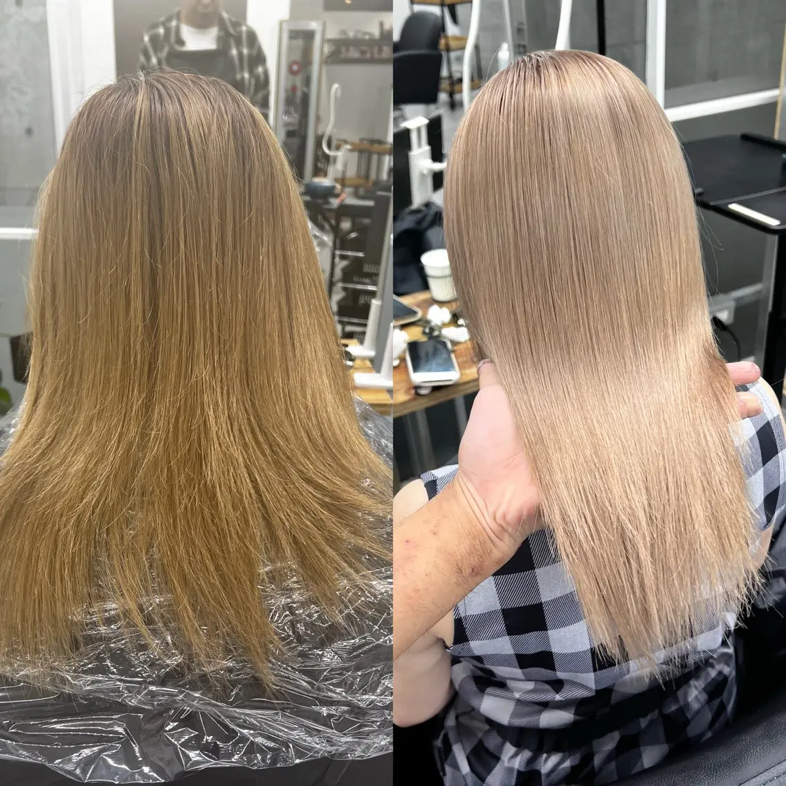 セミロング カラー ブリーチ ケアブリーチ ハイトーンカラー 縮毛矯正 トリートメント welring hair salonのヘアスタイル