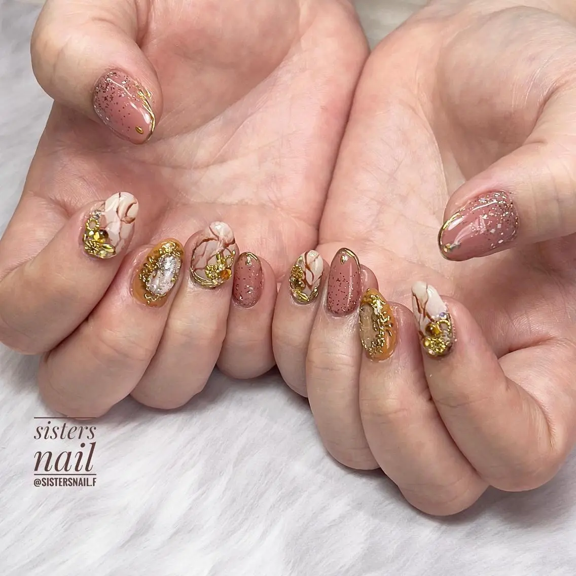 ネイル アートネイル ジェルネイル 卒業式 キラキラネイル ラメ(グリッター) sisters nail.fのネイルデザイン