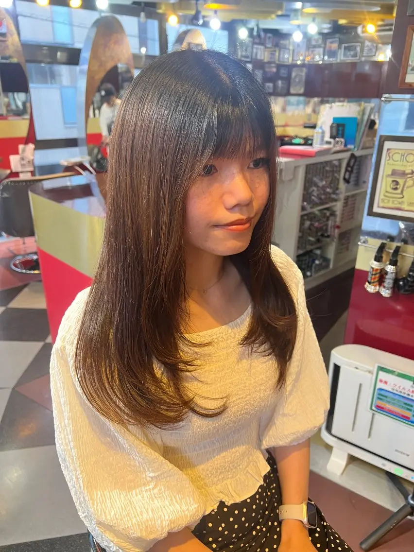 セミロング 横浜カットパーマ 特殊/ 平林侑馬のヘアスタイル