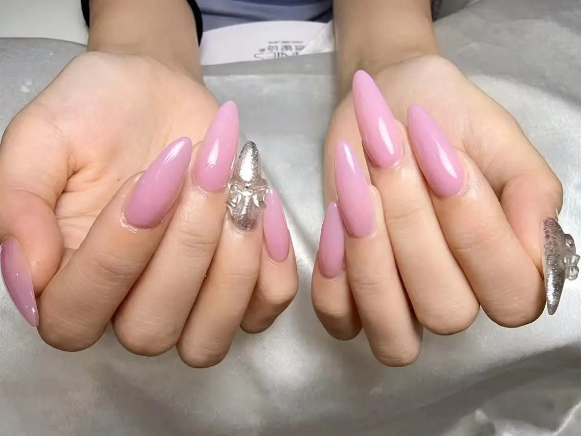 ネイル アートネイル フラッシュネイル フレンチネイル ジェルネイル ガラスフレンチ M2 BEAUTY Rikaのネイルデザイン