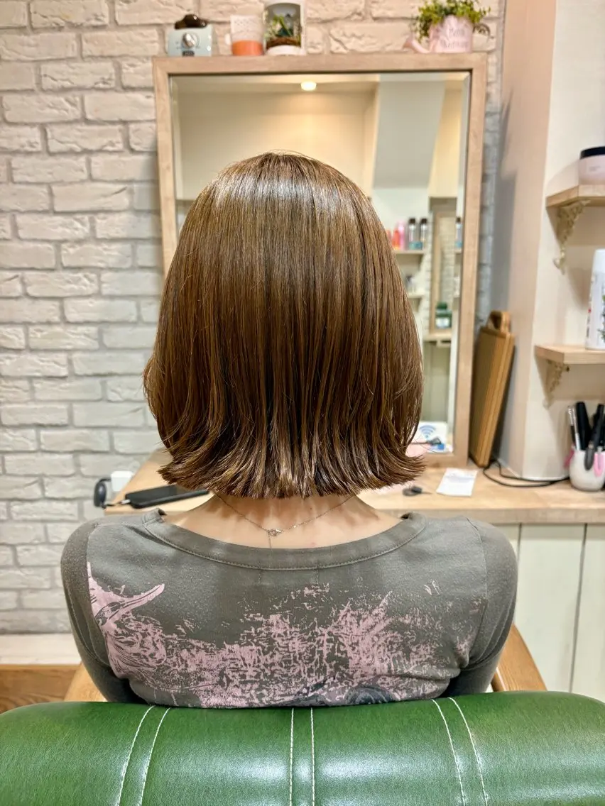 ミディアム カラー ベージュカラー 透明感カラー カット ヘアカラー トリートメント 清水 有実子のヘアスタイル