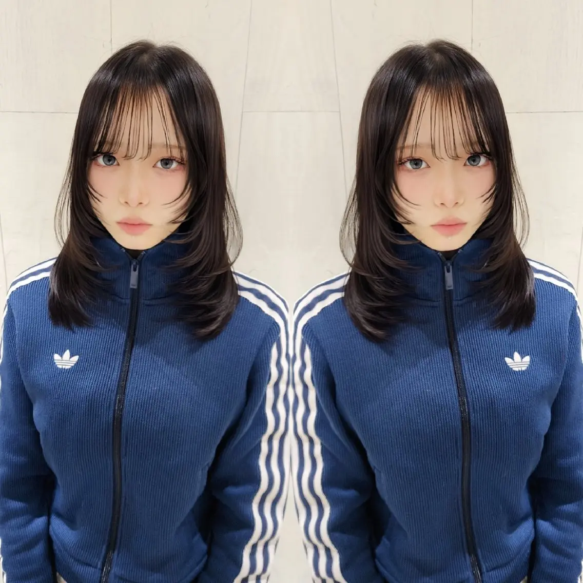 セミロング 顔周りカット レイヤーカット カット ヘアカラー トリートメント レイヤーカット/ ウルフカット/大橋 のヘアスタイル