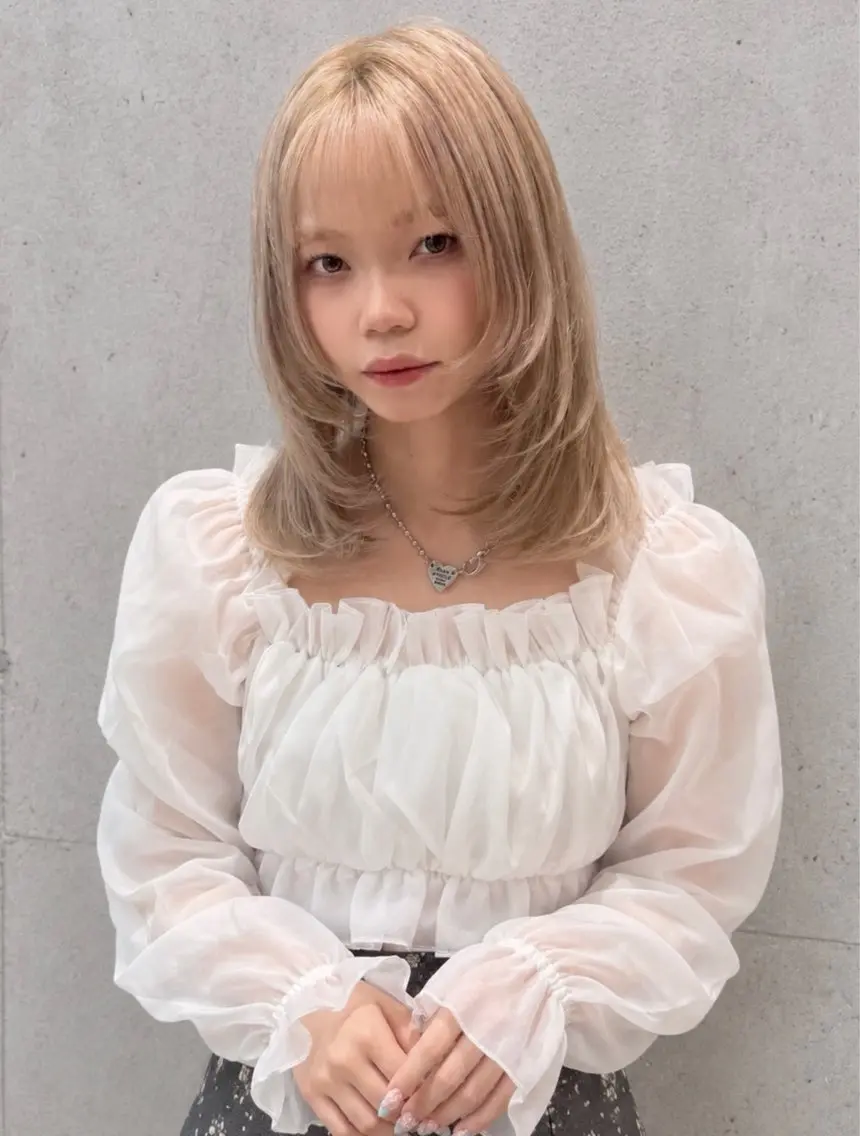 ミディアム ヘアカラー トリートメント collet矢島/ 大宮/ブリーチ/ボブのヘアスタイル