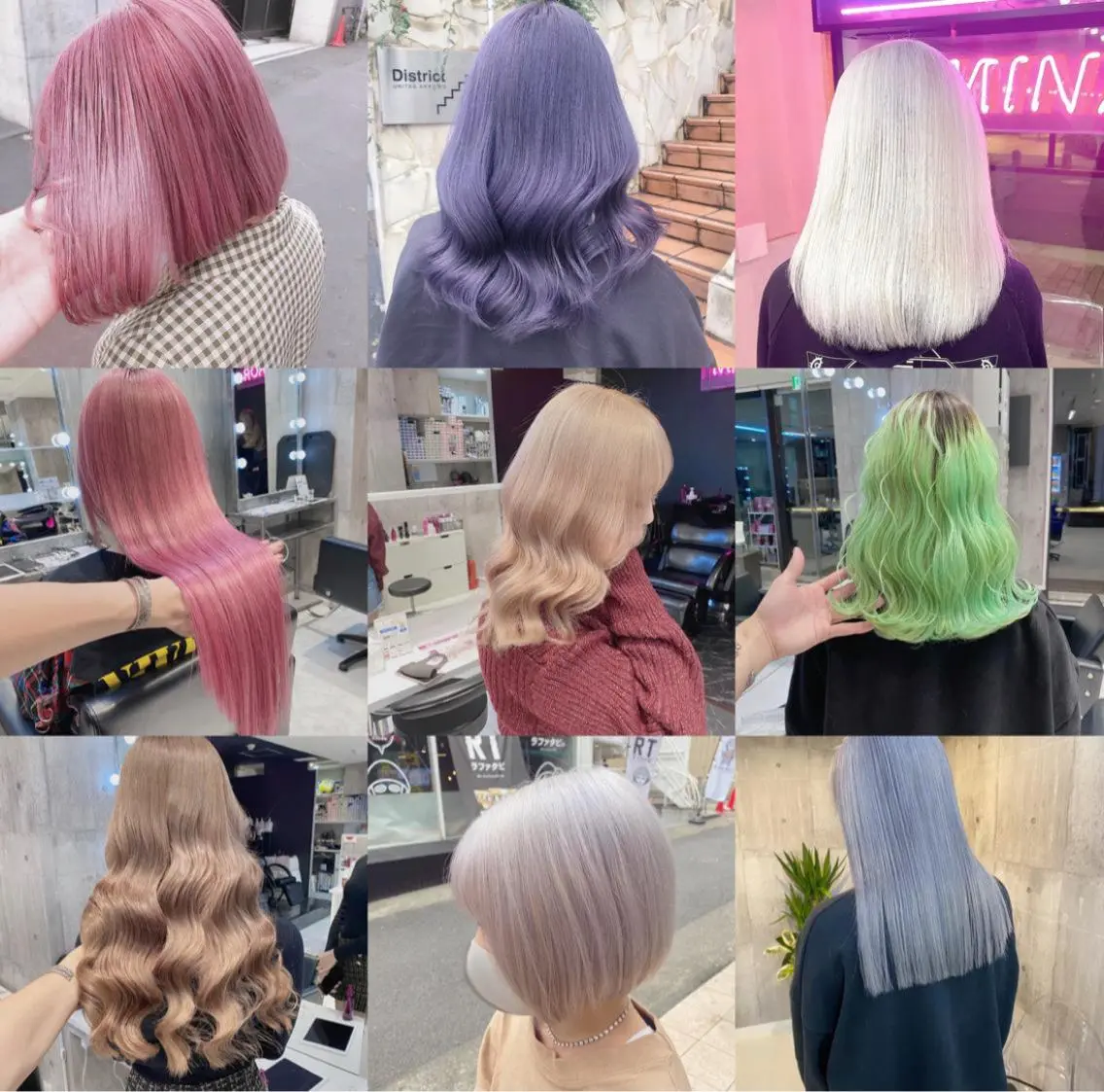 ロング カラー アッシュ アッシュグレー アッシュグレージュ バレイヤージュ ミストバング ハイトーン特化🎀 LEONのヘアスタイル