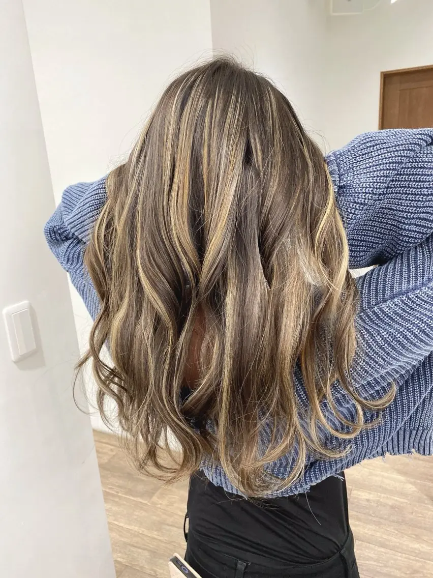 ロング カラー ヘアカラー トリートメント ハイライト⭐️上野 高広のヘアスタイル