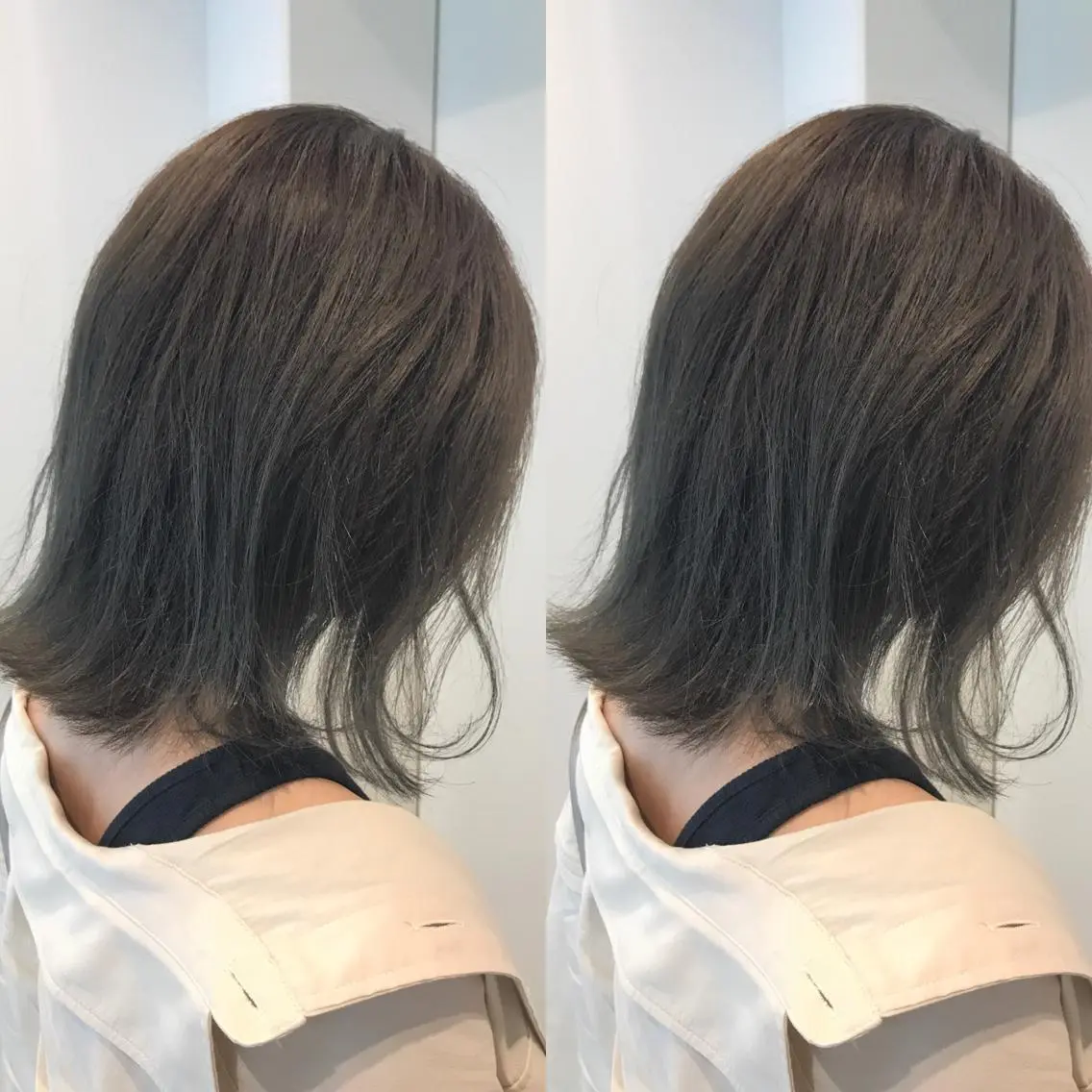 ミディアム カラー グレージュ オリーブグレージュ オリーブグレー ショートヘア💫 ハイトーン西田拓馬のヘアスタイル
