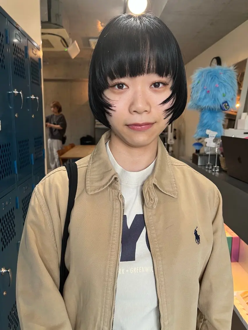 ショート ボブレイヤー ボブ 顔まわりレイヤー ハイレイヤー 韓国風ヘア レイヤーカット\ウル フ　chinatsuのヘアスタイル