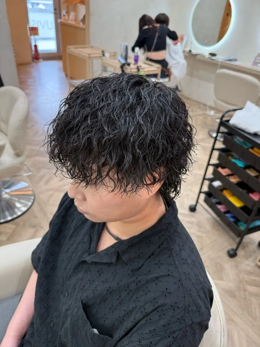 パーマ メンズ メンズウルフカット ウルフカット カット パーマ トリートメント 市原亮/塩釜口/ ツイスパ/波巻きのヘアスタイル