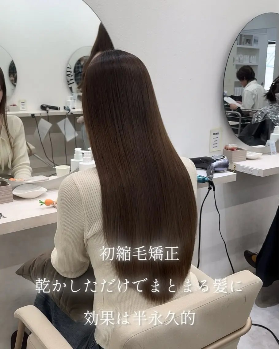 セミロング 縮毛矯正 髪質改善×韓国ヘア HIROのヘアスタイル