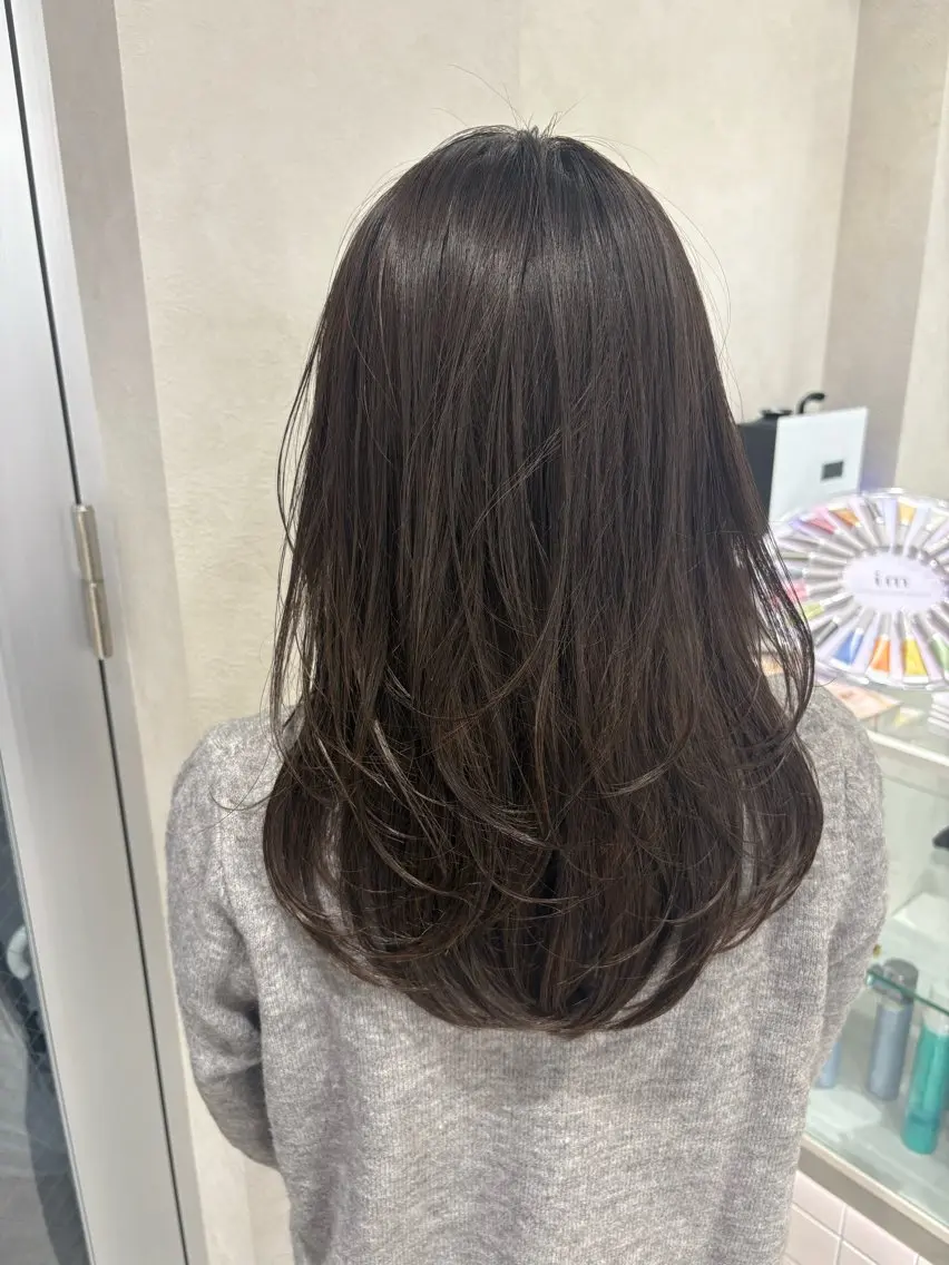 セミロング ハッシュカット ハイレイヤー 韓国風ヘア レイヤーカット カット Yuta✂︎ 韓国レイヤー🪽のヘアスタイル