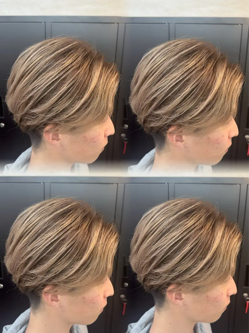 ミディアム カラー メンズ カット ヘアカラー 【メンズ特化】池袋 韓国スタイル飯塚のヘアスタイル