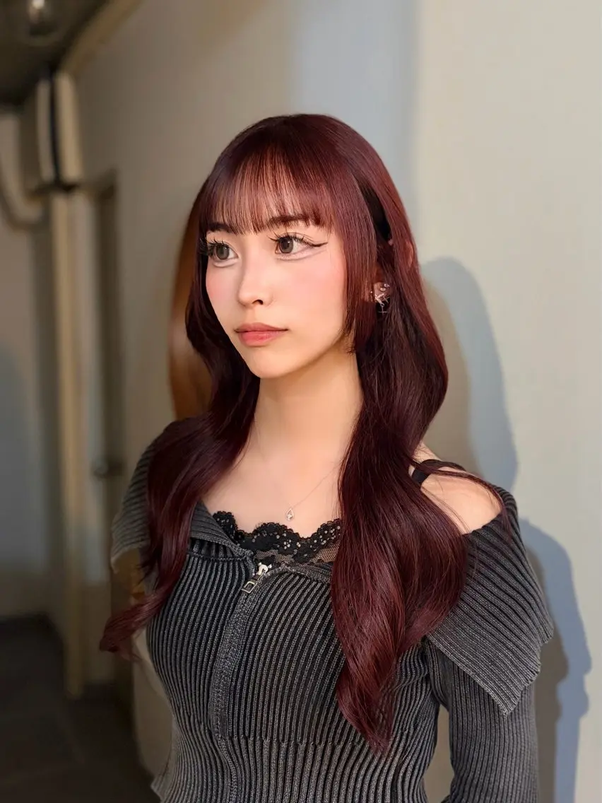 ロング カラー カット ヘアカラー 川口 夏歩のヘアスタイル