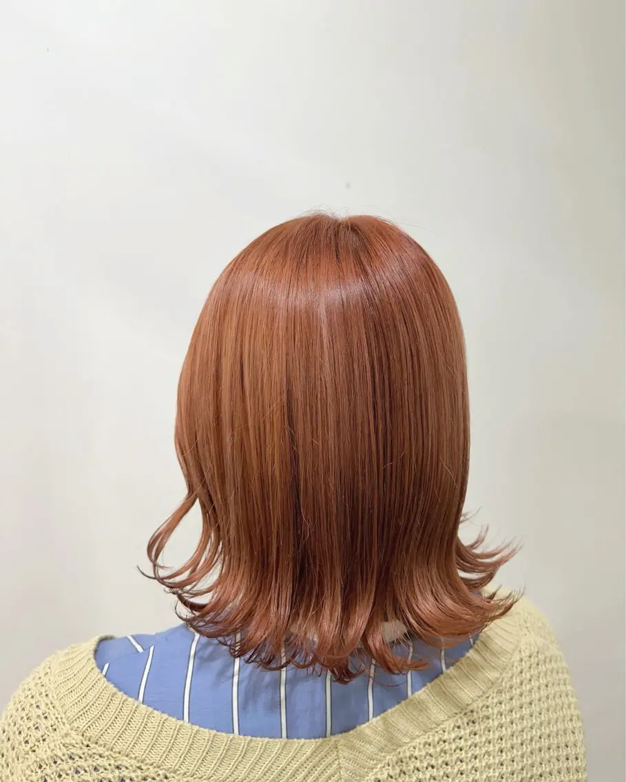 セミロング カラー カット ヘアカラー あべ ゆうかのヘアスタイル