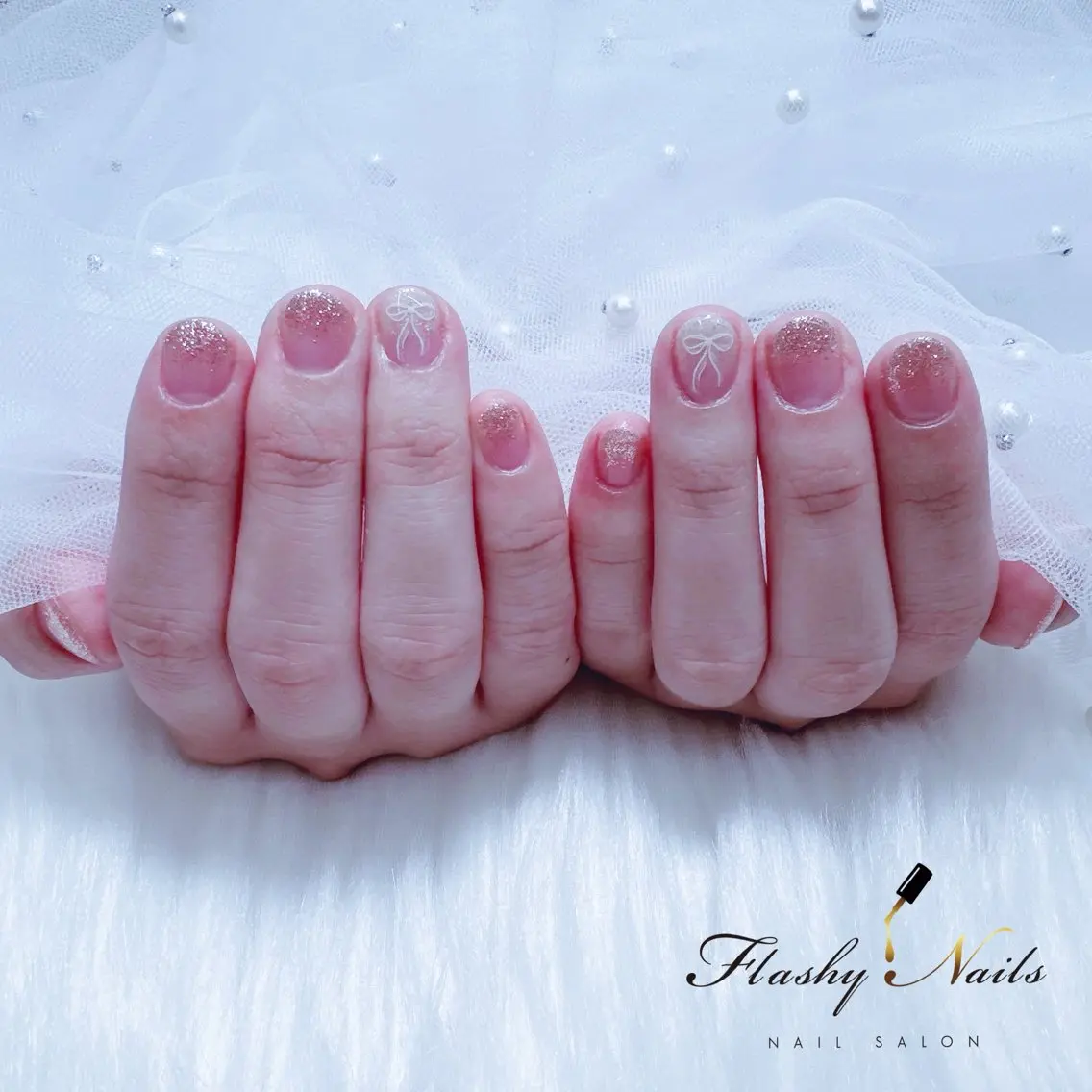 ネイル ジェルネイル ラメ(グリッター) ラメグラデーション Flashy Nailsのマツエク・マツパデザイン