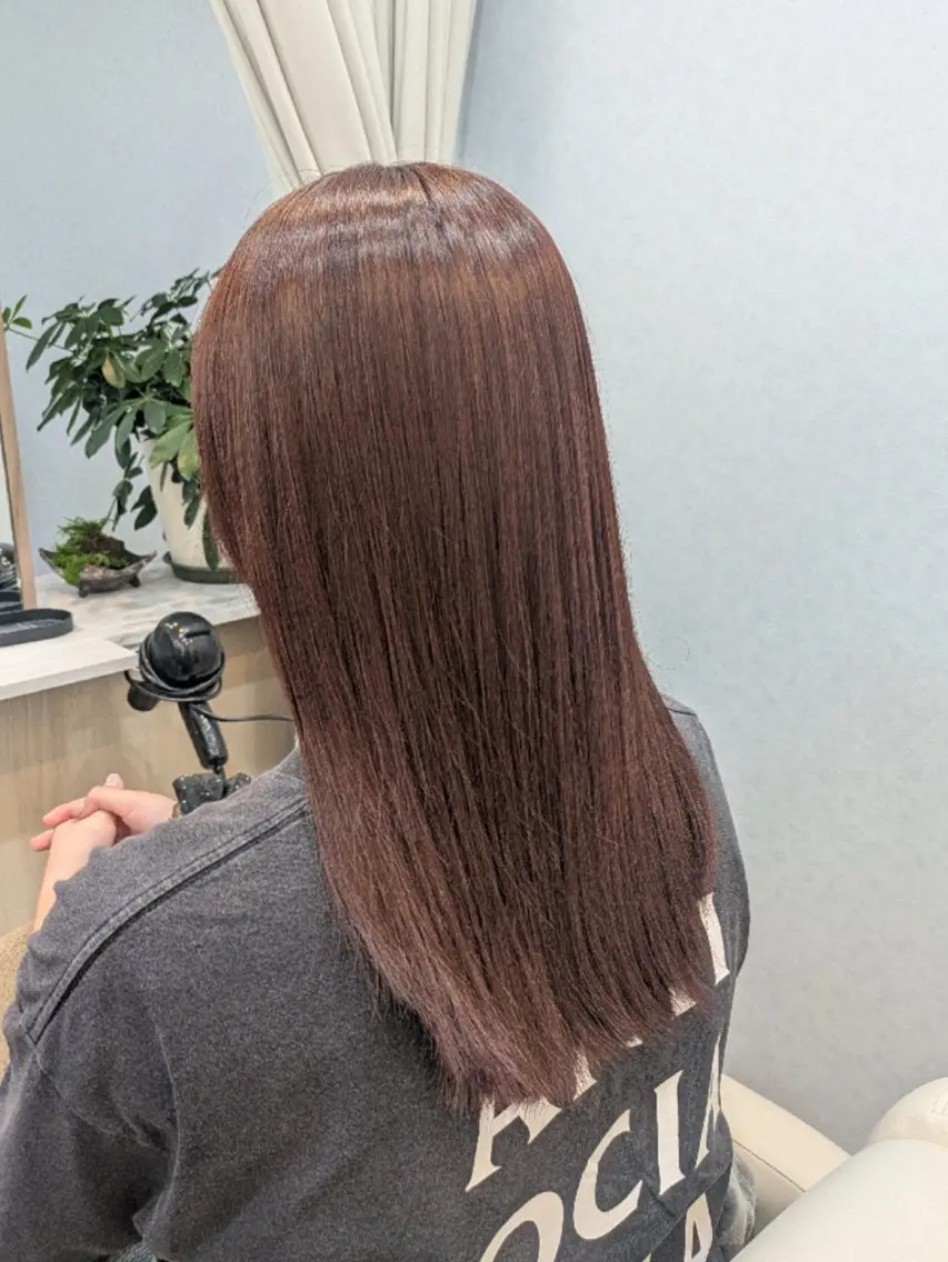カラー ブラウンカラー ピンクカラー 竹田 夏歩のヘアスタイル