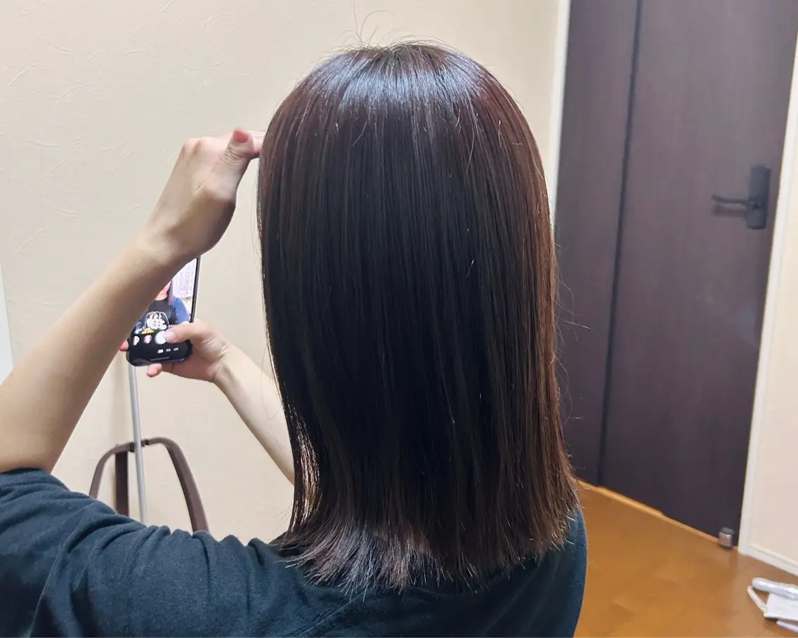 ミディアム カラー ヘアカラー トリートメント 🐯たいが /艶カラー✨のヘアスタイル