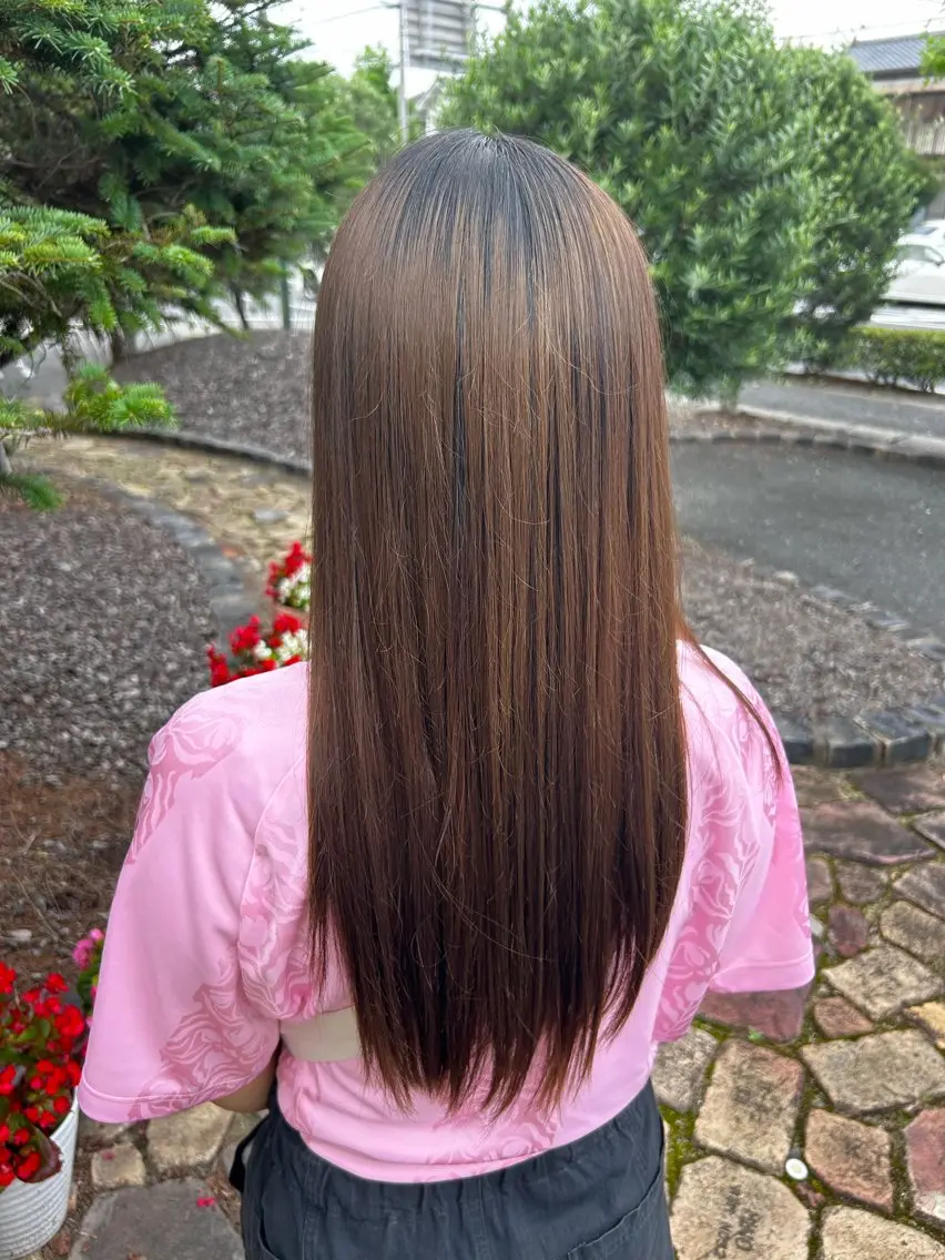 ロング カット 縮毛矯正 ヘアルームflat・ Rena🌼ྀིのヘアスタイル
