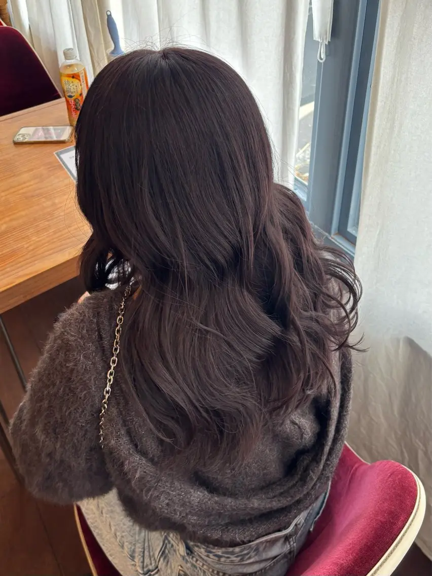 ロング カラー 透明感カラー ラベンダーカラー 兼子莉彩 /暗髪🤎/暖色🍒のヘアスタイル