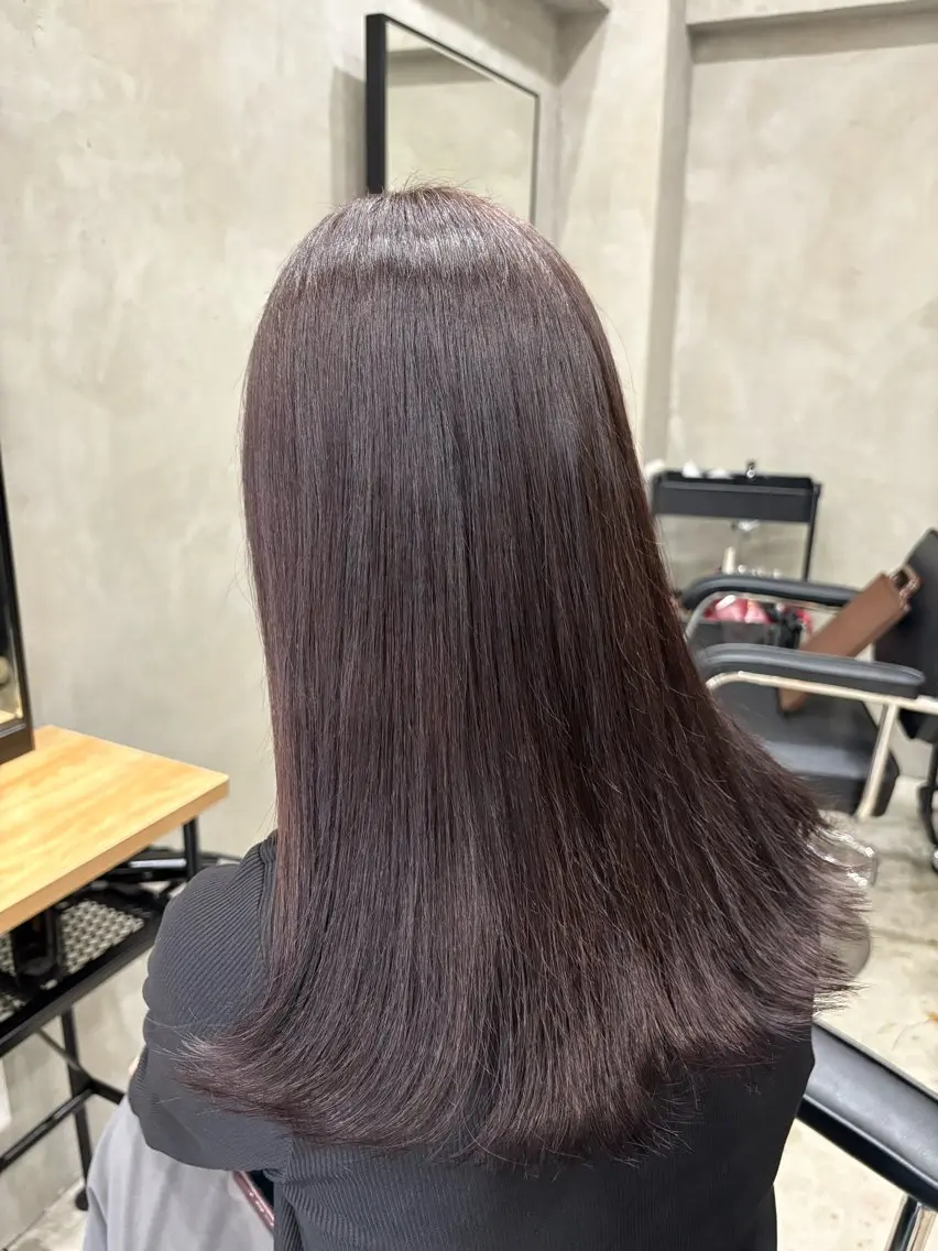 カラー ベージュカラー ラベンダーカラー かわうち れなのヘアスタイル