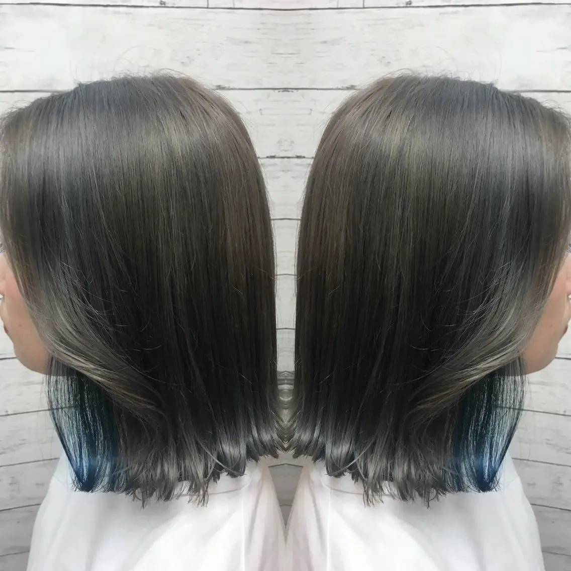 ミディアム カラー ブルーカラー 韓国ヘア🤍髪質改善 🇰🇷AKANEのヘアスタイル