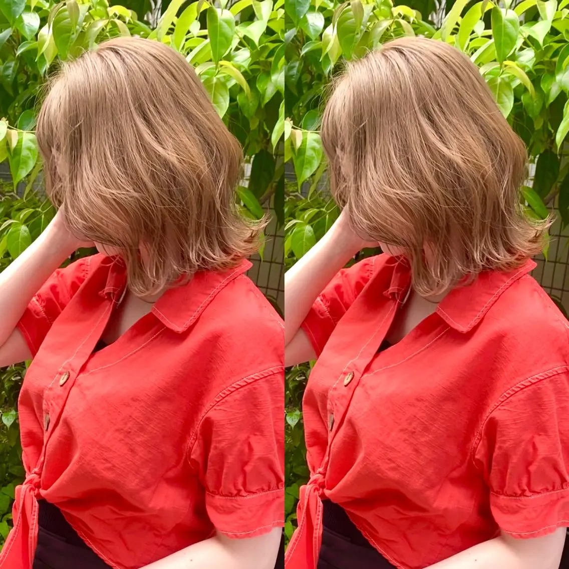 ミディアム カラー アディクシーカラー ベージュカラー ハイトーンカラー イルミナカラー ボブ 🌿レイヤー/ブリー チ/🌿JINのヘアスタイル