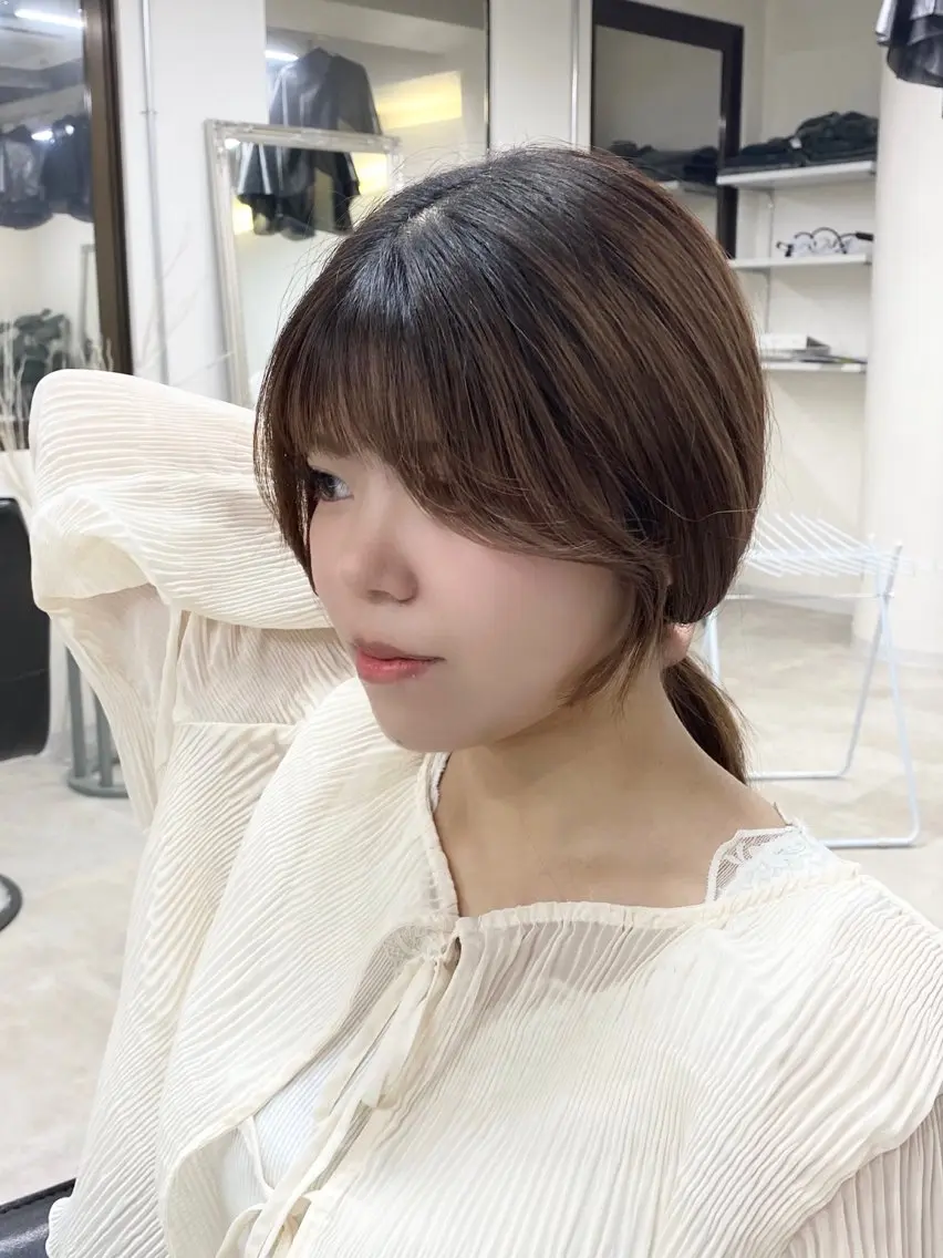 セミロング 顔周りカット ボブ✨レイヤー✨ keitaのヘアスタイル