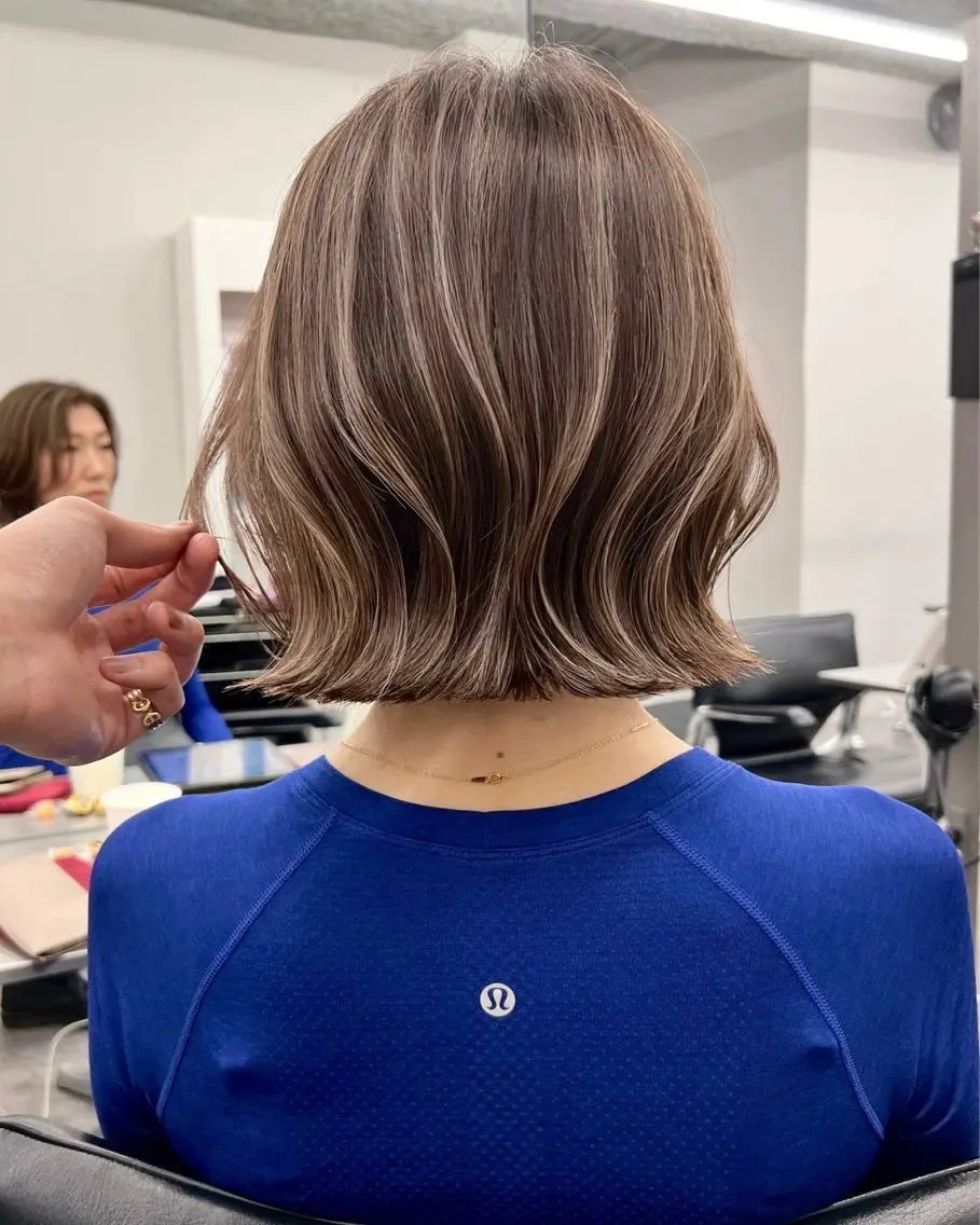 セミロング カラー ヘアアレンジ ヘアカラー 🫧透明感カラー/ Wカラー🫧namiのヘアスタイル