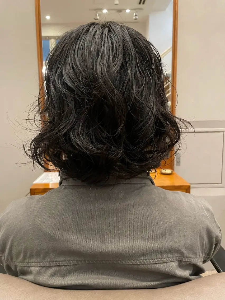 ミディアム カット パーマ トリートメント 🍁ボブパーマ.レイ ヤーボブ🍁陸来のヘアスタイル