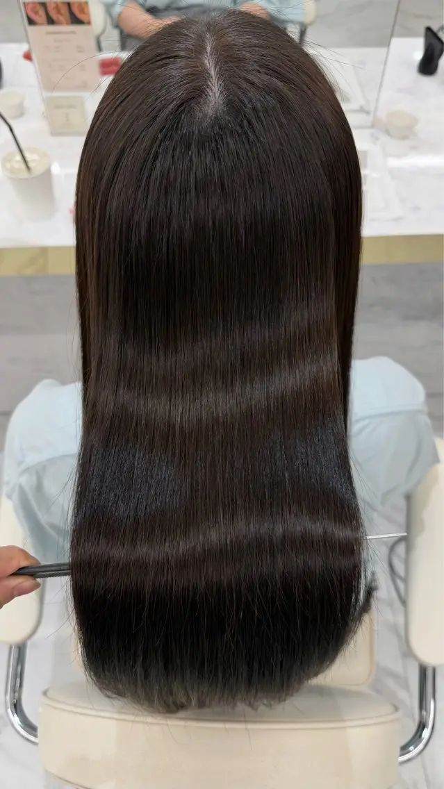ロング カット ヘアカラー 縮毛矯正 mako 韓国ヘア 🇰🇷まつパのヘアスタイル