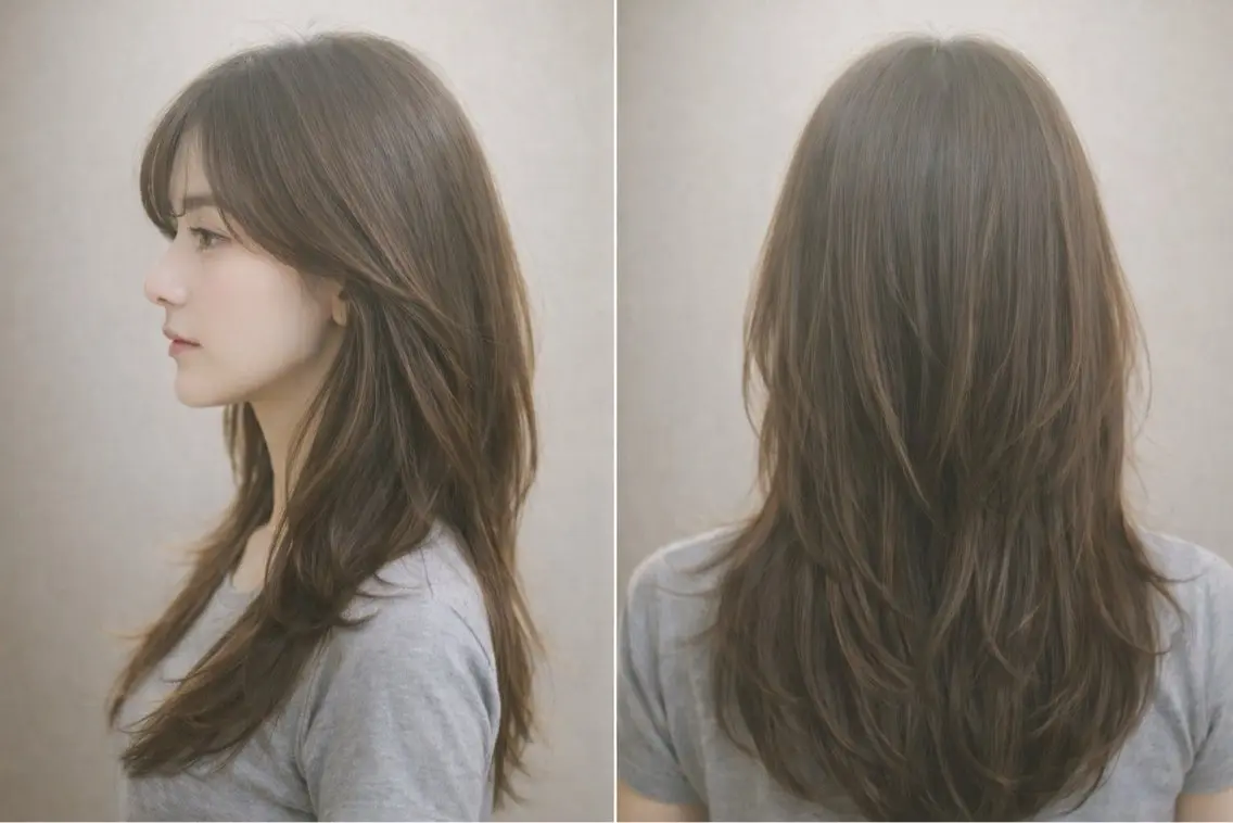 ロング カット ヘアカラー トリートメント M.SLASH 大元研二のヘアスタイル