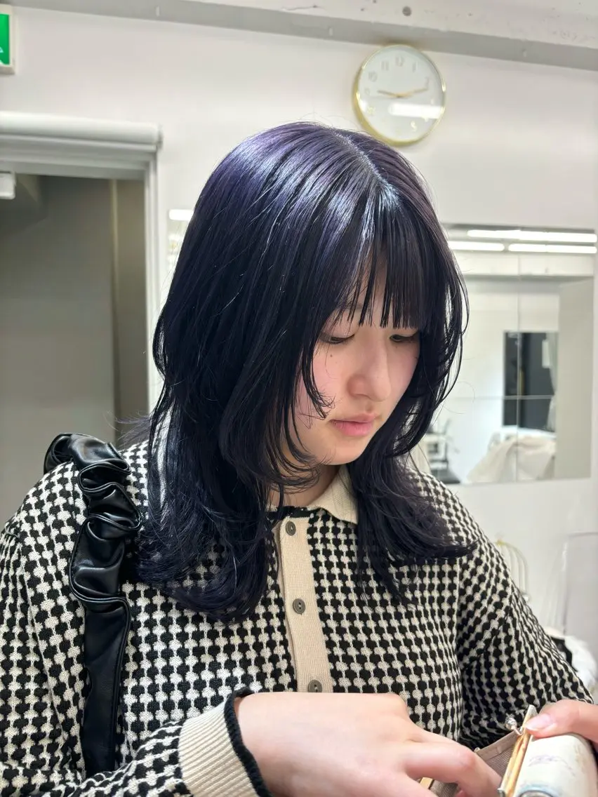 セミロング カラー ウルフカット ヘアカラー 🩶大人韓国ヘア 渋谷/Satsukiのヘアスタイル