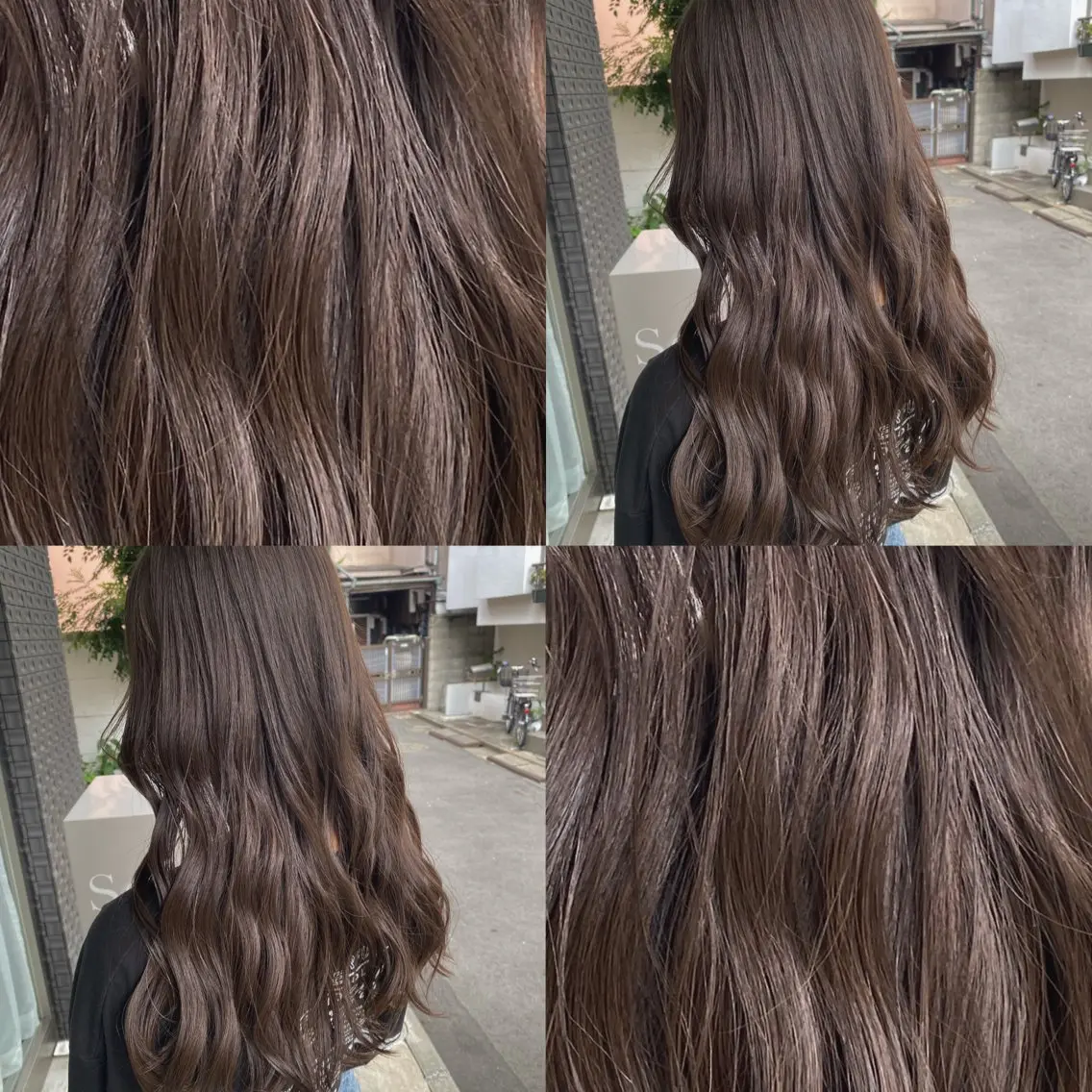 ロング カラー ブリーチ ココアグレージュ グレージュ ブリーチなしカラー グレージュ/レイヤー /韓国ヘア/RISAのヘアスタイル