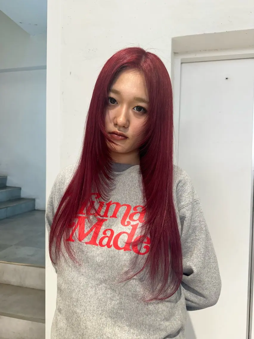[ケアブリーチ付き]🍎ブリーチ込み暖色Wcolor🍎の写真