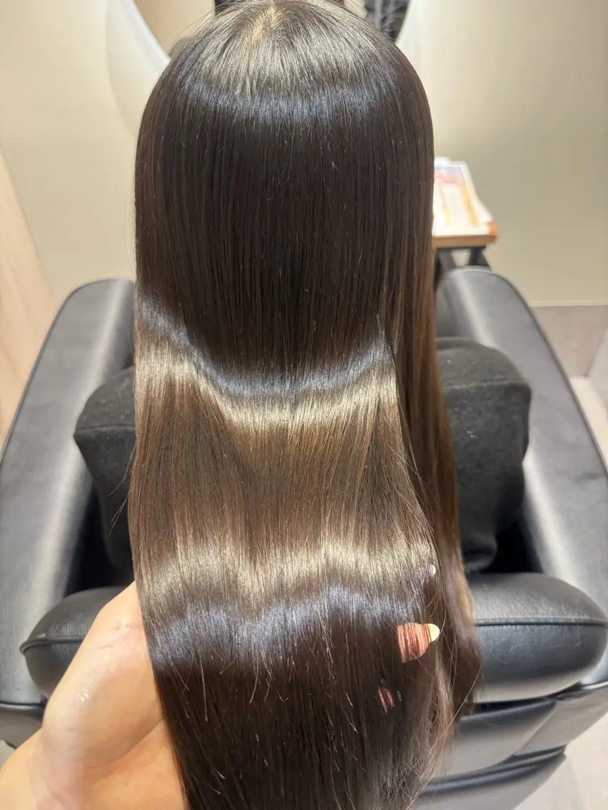 ロング カット 縮毛矯正 トリートメント 博多美容室NAVY 橋本心縮毛矯正のヘアスタイル