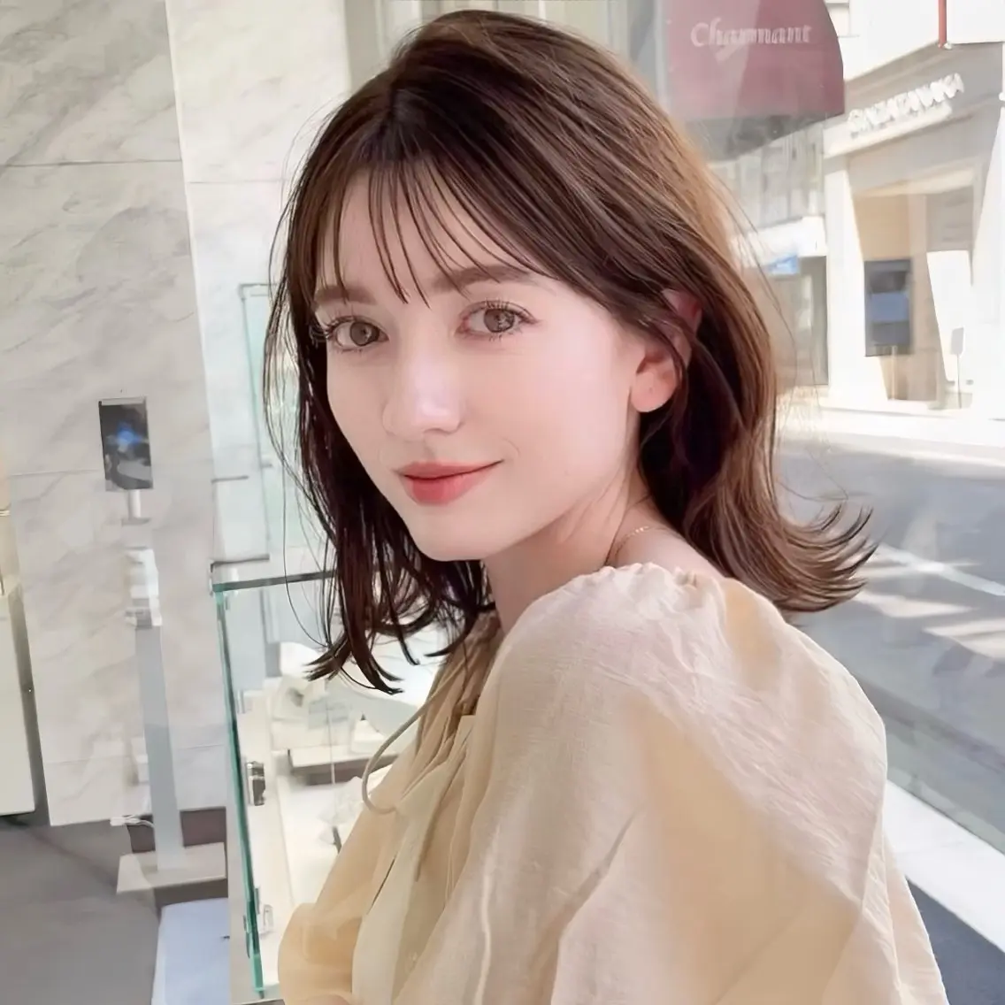 ミディアム カラー パーマ ボブレイヤー ボブ レイヤーカット 縮毛矯正 カット ヘアカラー 縮毛矯正 縮毛矯正/レイヤー MUNEYOSHIのヘアスタイル