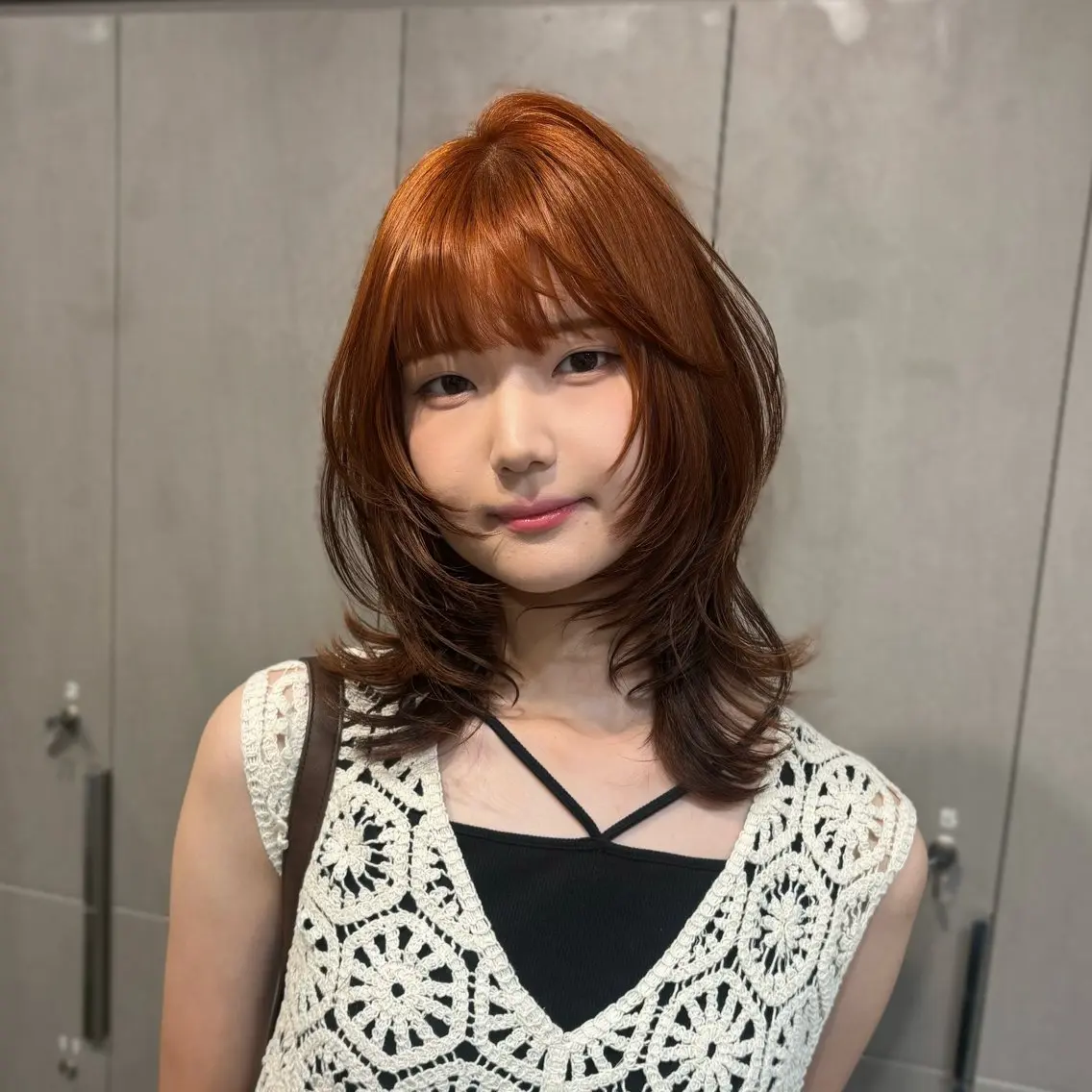 セミロング カット ヘアカラー トリートメント 髪質改善/縮毛矯正/ 韓国レイヤー/矢野のヘアスタイル